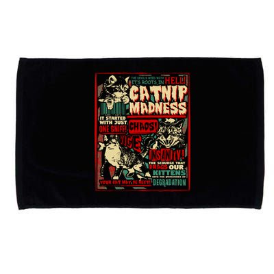 Catnip Madness Cute Kitten Cat Lover Gift For Cat Owners Microfiber Hand Towel
