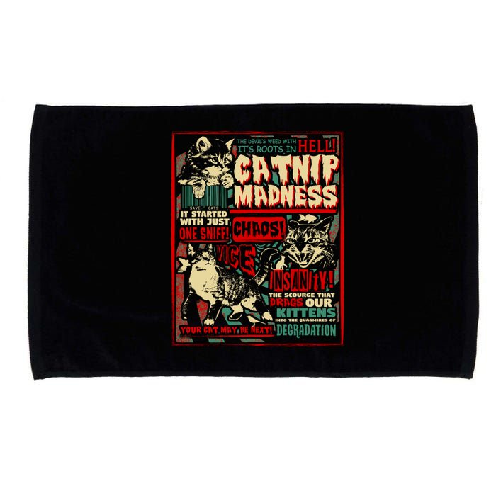 Catnip Madness Cute Kitten Cat Lover Gift For Cat Owners Microfiber Hand Towel
