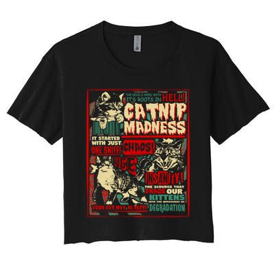 Catnip Madness Cute Kitten Cat Lover Gift For Cat Owners Crop Top