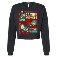 Catnip Madness Cute Kitten Cat Lover Gift For Cat Owners Cropped Pullover Crew
