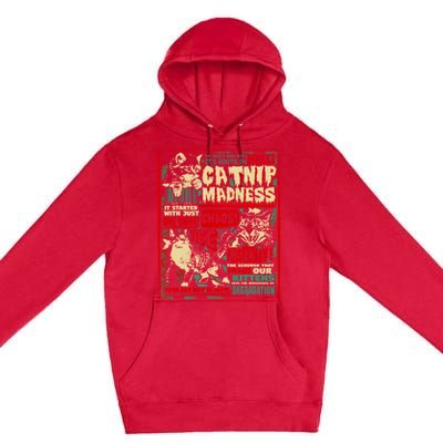 Catnip Madness Cute Kitten Cat Lover Gift For Cat Owners Premium Pullover Hoodie