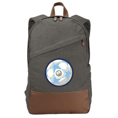 Cool Man City Soccer Team Ball Cotton Canvas Backpack