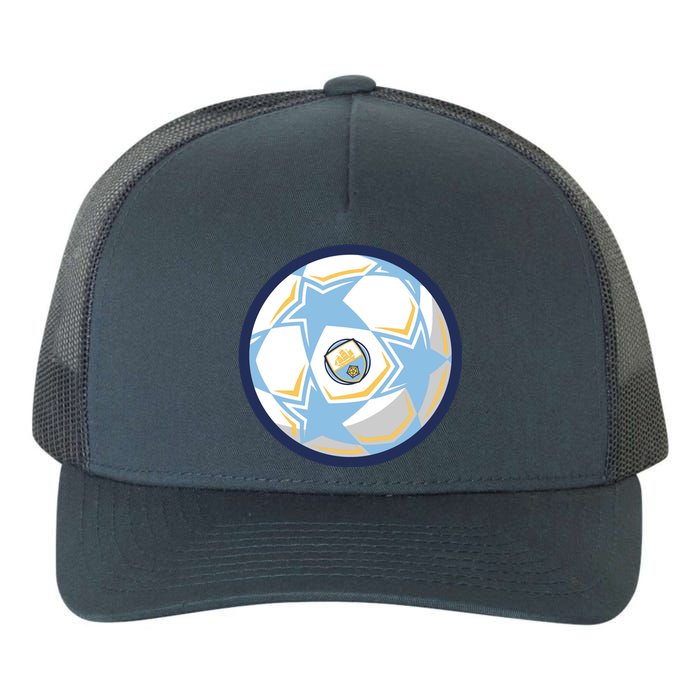 Cool Man City Soccer Team Ball Yupoong Adult 5-Panel Trucker Hat