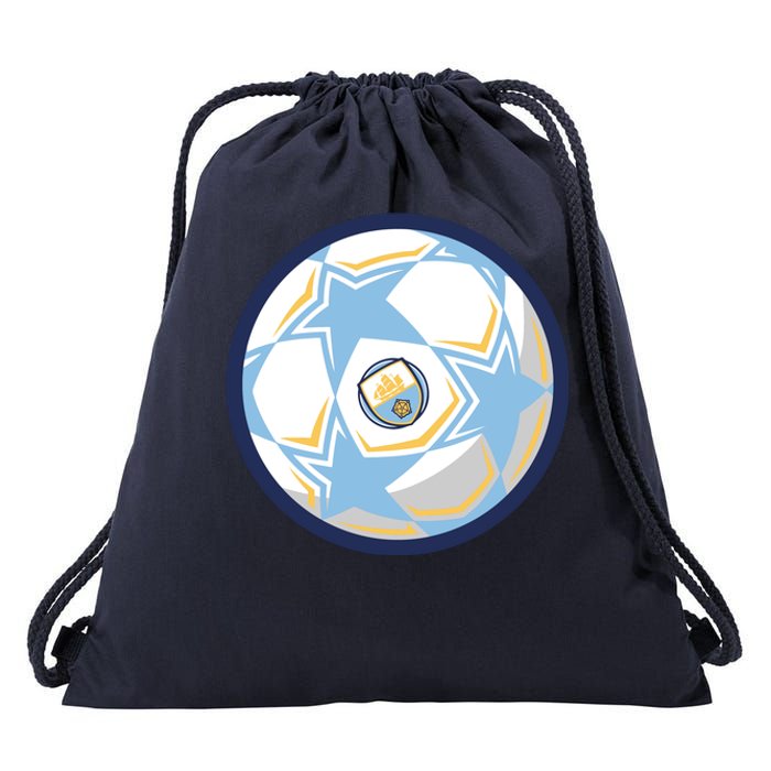 Cool Man City Soccer Team Ball Drawstring Bag