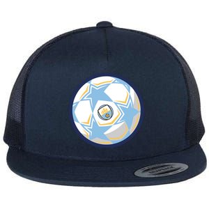 Cool Man City Soccer Team Ball Flat Bill Trucker Hat