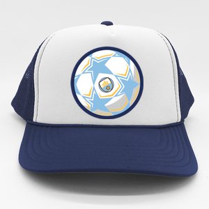 Cool Man City Soccer Team Ball Trucker Hat