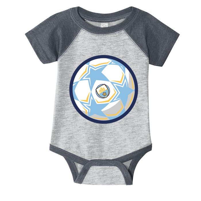 Cool Man City Soccer Team Ball Infant Baby Jersey Bodysuit