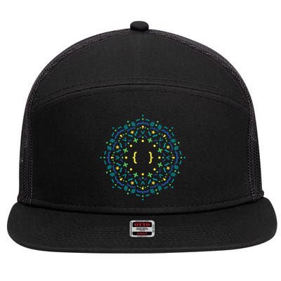 Code Mandala Css 7 Panel Mesh Trucker Snapback Hat