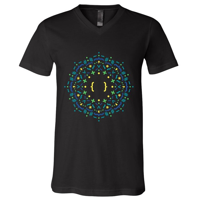 Code Mandala Css V-Neck T-Shirt