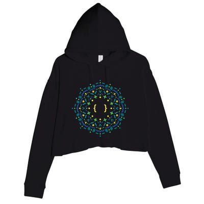 Code Mandala Css Crop Fleece Hoodie