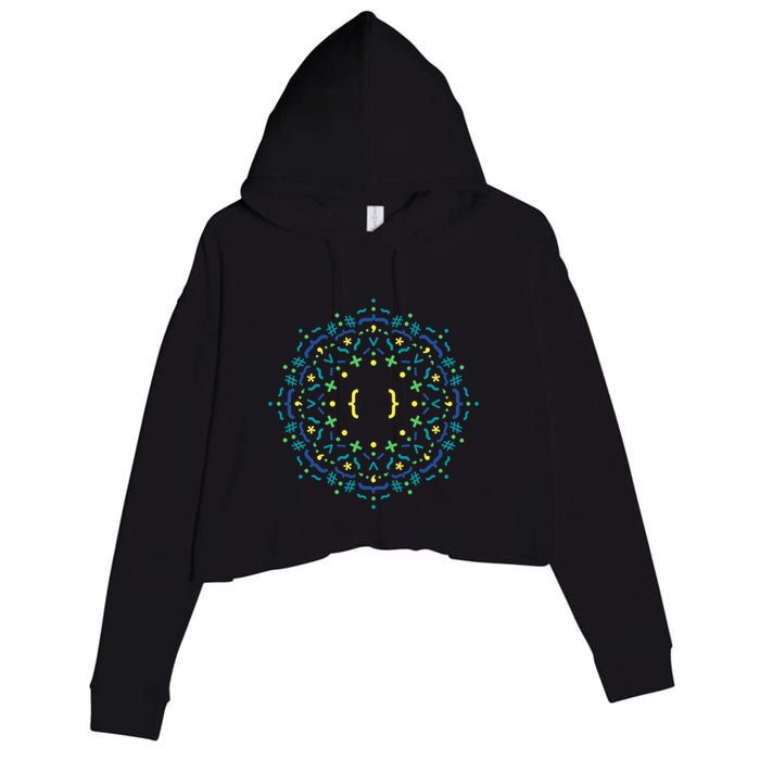 Code Mandala Css Crop Fleece Hoodie