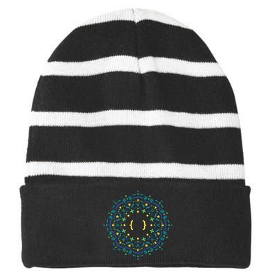 Code Mandala Css Striped Beanie with Solid Band