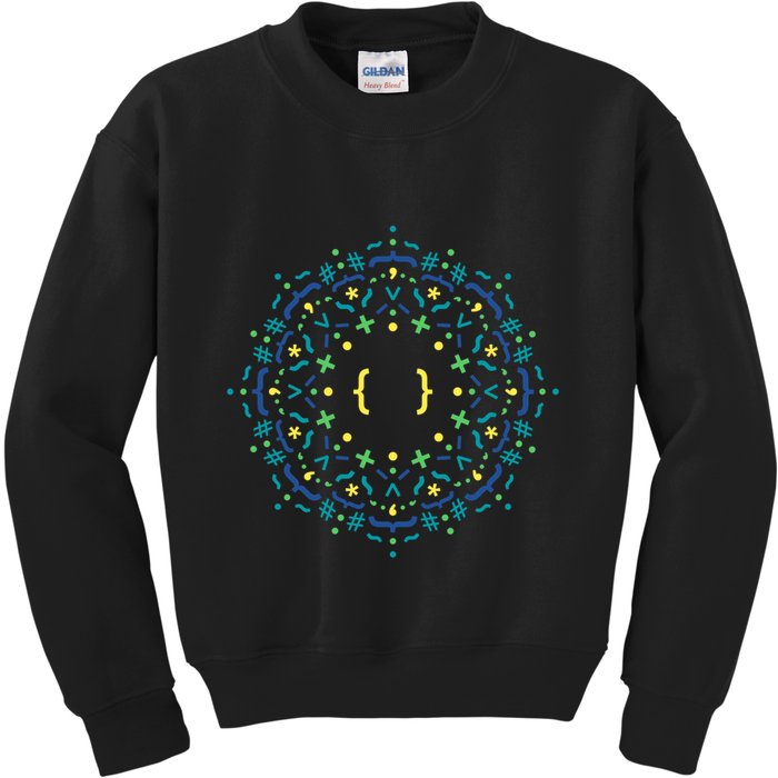 Code Mandala Css Kids Sweatshirt