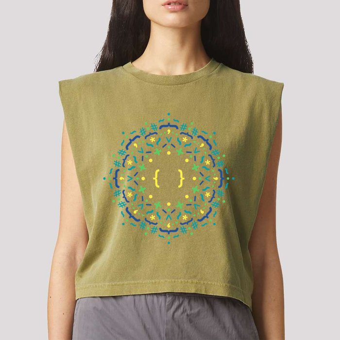 Code Mandala Css Garment-Dyed Women's Muscle Tee