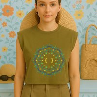 Code Mandala Css Garment-Dyed Women's Muscle Tee