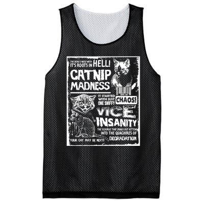 Catnip Madness Cute Kitten Cat Lover Gift For Cat Owners Mesh Reversible Basketball Jersey Tank