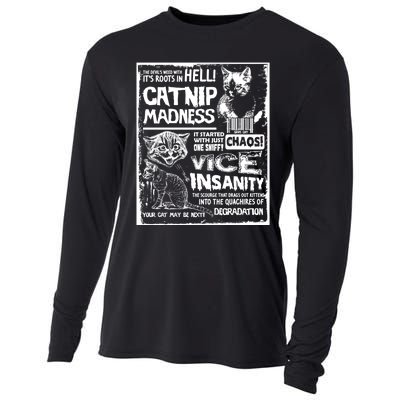 Catnip Madness Cute Kitten Cat Lover Gift For Cat Owners Cooling Performance Long Sleeve Crew