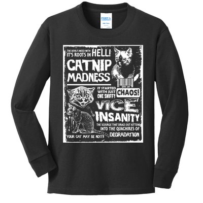 Catnip Madness Cute Kitten Cat Lover Gift For Cat Owners Kids Long Sleeve Shirt