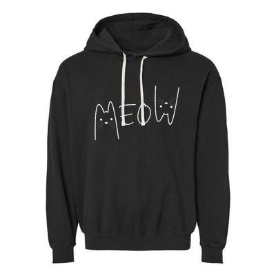 Cute Meow Cats Funny Feline Kitten Garment-Dyed Fleece Hoodie