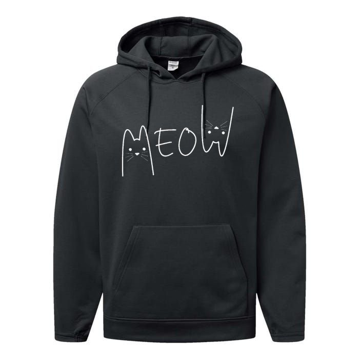 Cute Meow Cats Funny Feline Kitten Performance Fleece Hoodie