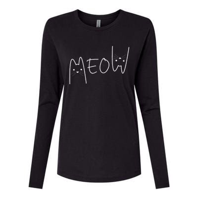 Cute Meow Cats Funny Feline Kitten Womens Cotton Relaxed Long Sleeve T-Shirt