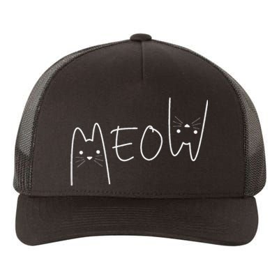 Cute Meow Cats Funny Feline Kitten Yupoong Adult 5-Panel Trucker Hat