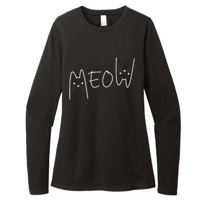 Cute Meow Cats Funny Feline Kitten Womens CVC Long Sleeve Shirt