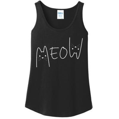 Cute Meow Cats Funny Feline Kitten Ladies Essential Tank