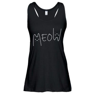 Cute Meow Cats Funny Feline Kitten Ladies Essential Flowy Tank