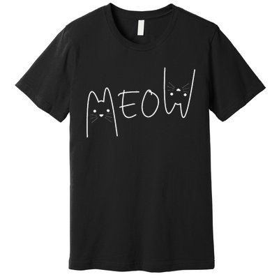 Cute Meow Cats Funny Feline Kitten Premium T-Shirt