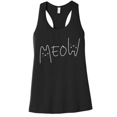 Cute Meow Cats Funny Feline Kitten Women's Racerback Tank