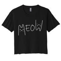 Cute Meow Cats Funny Feline Kitten Women's Crop Top Tee