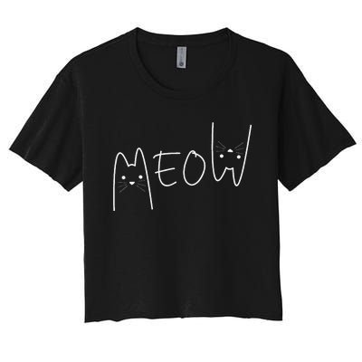 Cute Meow Cats Funny Feline Kitten Women's Crop Top Tee