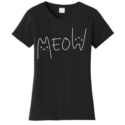 Cute Meow Cats Funny Feline Kitten Women's T-Shirt