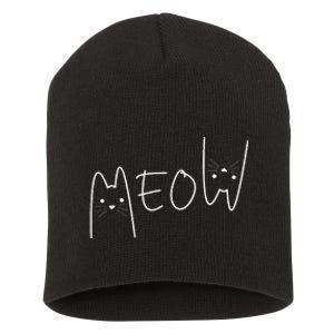 Cute Meow Cats Funny Feline Kitten Short Acrylic Beanie