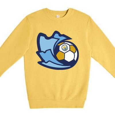 Cool Man City Soccer Ball Premium Crewneck Sweatshirt