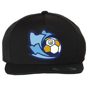 Cool Man City Soccer Ball Wool Snapback Cap