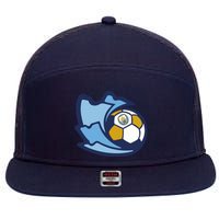 Cool Man City Soccer Ball 7 Panel Mesh Trucker Snapback Hat