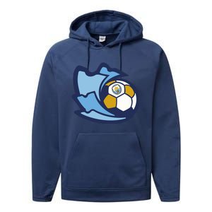 Cool Man City Soccer Ball Performance Fleece Hoodie