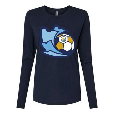 Cool Man City Soccer Ball Womens Cotton Relaxed Long Sleeve T-Shirt