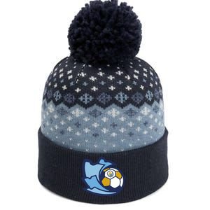 Cool Man City Soccer Ball The Baniff Cuffed Pom Beanie