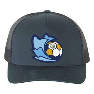 Cool Man City Soccer Ball Yupoong Adult 5-Panel Trucker Hat