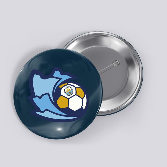 Cool Man City Soccer Ball Button