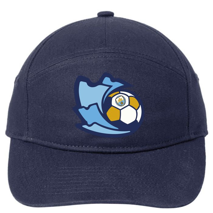 Cool Man City Soccer Ball 7-Panel Snapback Hat