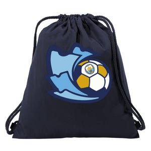 Cool Man City Soccer Ball Drawstring Bag