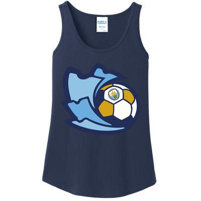 Cool Man City Soccer Ball Ladies Essential Tank