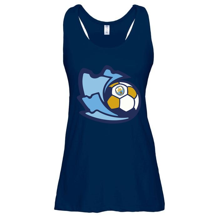 Cool Man City Soccer Ball Ladies Essential Flowy Tank