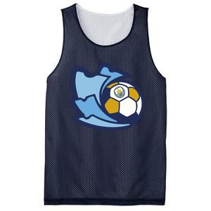 Cool Man City Soccer Ball Mesh Reversible Basketball Jersey Tank