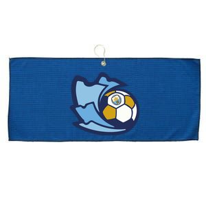 Cool Man City Soccer Ball Large Microfiber Waffle Golf Towel