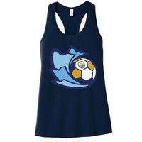 Cool Man City Soccer Ball Women's Racerback Tank